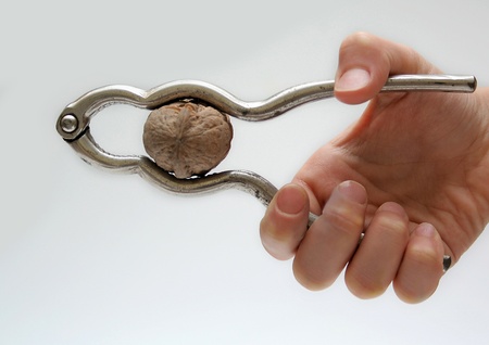 hand of a child with nutcrackerの写真素材