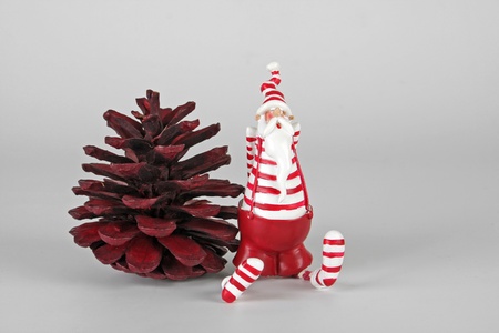 Santa Claus with fir coneの写真素材