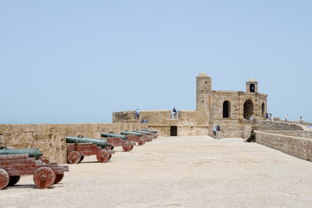 ESSAOUIRA, MOROCCO - May 14, 2014  Tourists walking and looking at historical fortress  Essaouira, Morocco  May 14, 2014 のeditorial素材