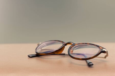 Retro vintage eyeglass is characterized by frames conveying a '50s, '60s, or '70s lookの写真素材