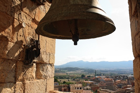 View of Montblanc town from the Santa Maria churchのeditorial素材