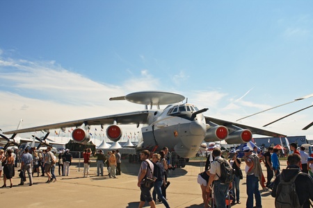 ZHUKOVSKY, RUSSIA - AUGUST 19: A Russian flying command center A-50 on display at the Moscow...