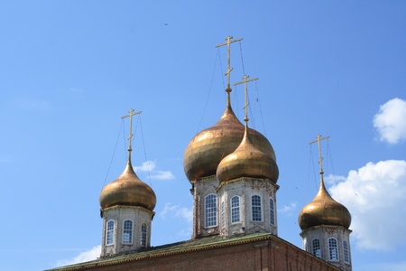 Golden domes of the Orthodox church, Russia. 
