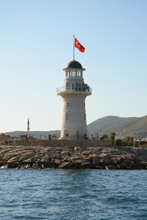 Alanya lighthouse and portのeditorial素材