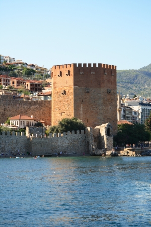 Alanya city and famous Red Towerのeditorial素材