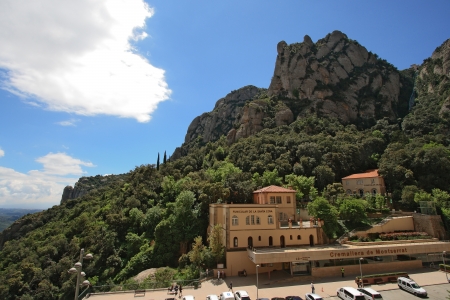 Montserrat cremallera (funicular) station near monasteryのeditorial素材