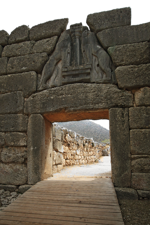 Lion Gate in Mycenae, Greeceのeditorial素材