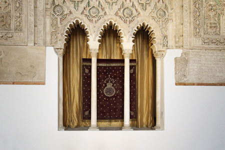 Toledo, Spain, May, 10, 2017. Sinagoga del Transito (synagogue) interior, Toledo, Spain. This is an example of Jew culture in Spainのeditorial素材