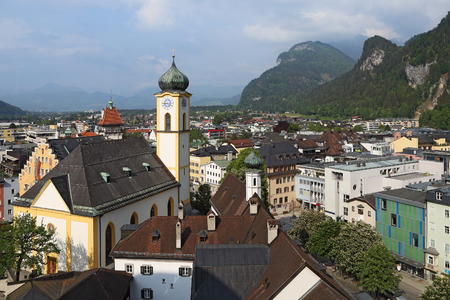 Kufstein town paniramic view, Tyrol, Austriaの写真素材