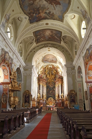 Pfarrkirche church interior, Austria, Krems an der Donauのeditorial素材
