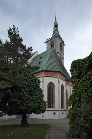 St. Mary church built for silver mine workers in Schwaz, Tyrol, Austriaの写真素材