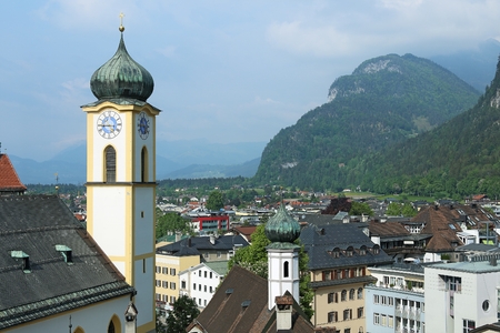 Kufstein town panoramic view, Tyrol, Austriaの写真素材