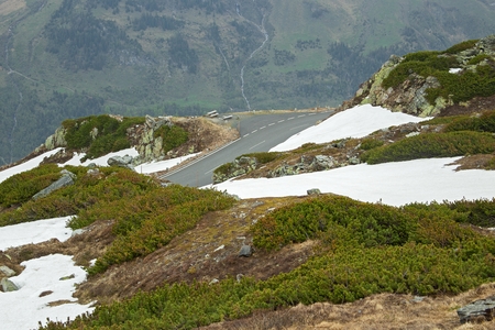 Grossglockner High Alpine Road (Grossglockner Hochalpenstrasse) mountain landscape, Austriaの写真素材