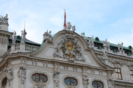 Facade decoration of Royal Palace Belvedere in Vienna, Austriaのeditorial素材