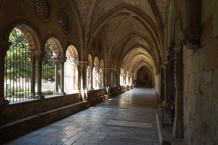 Cloister of Tarragona cathedral, Catalonia, Spainのeditorial素材