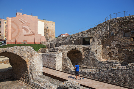Roman Circus ruins in Tarragona, Catalonia, Spainの写真素材
