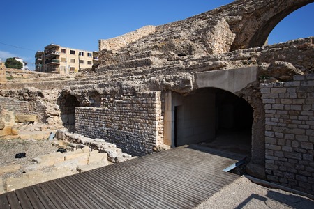 Roman amphitheatre ruins in Tarragona, Catalonia, Spainの写真素材
