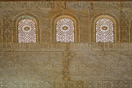 Granada, Spain - May, 4, 2019. Nasrid moresque palace of Alhambra. The palace is UNESCO World Heritage and the official number one travel destination of Spain.のeditorial素材