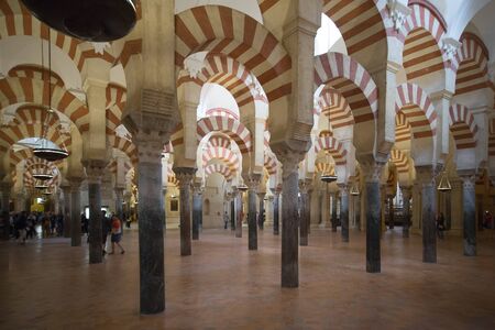 Cordoba, Spain - May, 6, 2019. Interior of Mezquita - Cathedral of Cordoba. The building formerly was the mosque and is UNESCO World Heritage.のeditorial素材