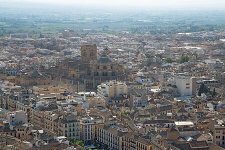 View to Granada from Alhambra, Spainの写真素材