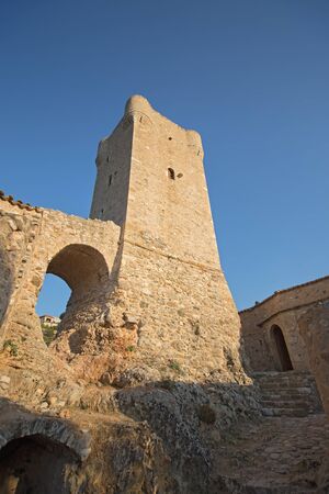 Old fortress in Kardamyli, Greece, Peloponneseの写真素材