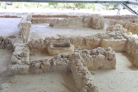 Ruins of King Nestor palace in Pylos, Peloponnese, Greeceの写真素材