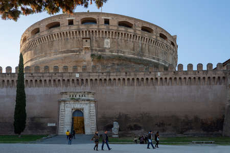 Rome, Italy - January, 6, 2020. The Castle of the Holy Angel. Initially built as a mausoleum for emperor and his family. The building was later used as a castle, and is now a museum.のeditorial素材