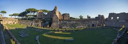 Stadium of Domitian ruins at Palatin hill in Rome, Italyの写真素材