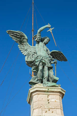 Holy Angel sculpture of the Castle of the Holy Angel. Initially built as a mausoleum for emperor and his family. The building was later used as a castle, and is now a museum.のeditorial素材