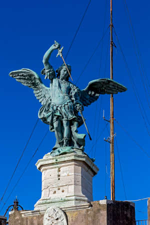 Holy Angel sculpture of the Castle of the Holy Angel. Initially built as a mausoleum for emperor and his family. The building was later used as a castle, and is now a museum.のeditorial素材