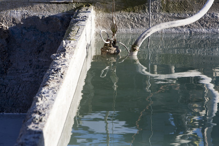Industrial baths for preparing cementの写真素材