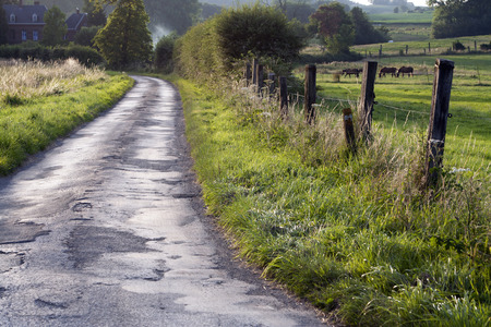 Country road in the North of Franceの写真素材