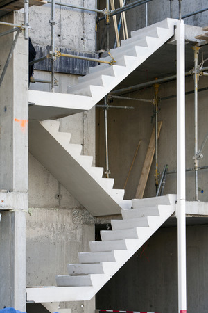 Staircase in a building under constructionの写真素材