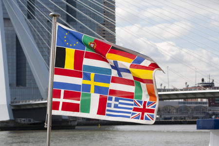 European flags united on one flagの写真素材