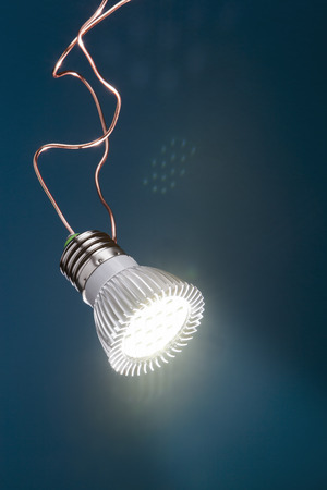 Energy saving LED light with copper wireの写真素材