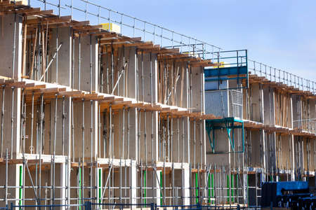 Construction of concrete walls and floors in Rotterdam in the Netherlands
