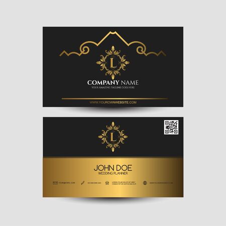 Business Card with golden colorのイラスト素材