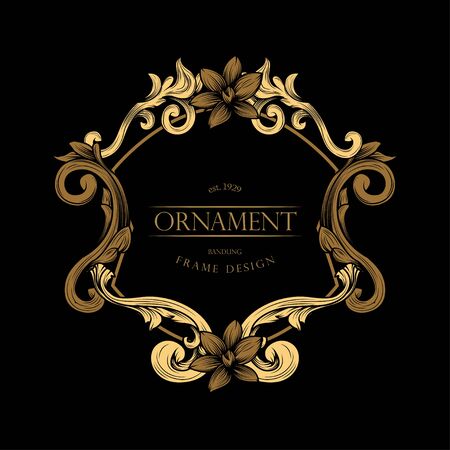 Frame Luxury with Golden Colorのイラスト素材