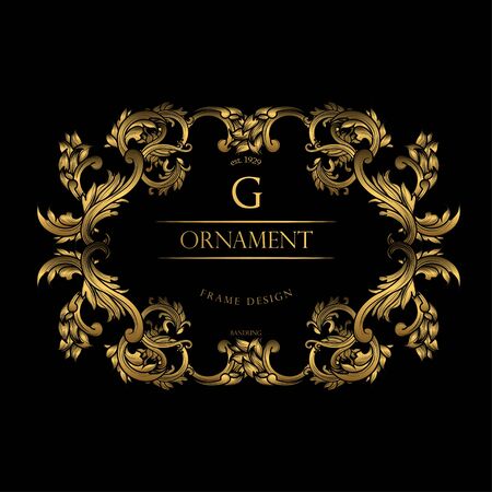 Frame Luxury with Golden Colorのイラスト素材