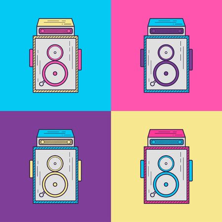Camera Vintage with 90s styleのイラスト素材