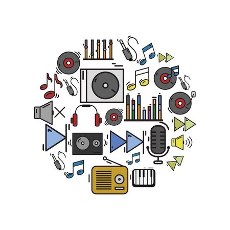 Set of Music Iconのイラスト素材