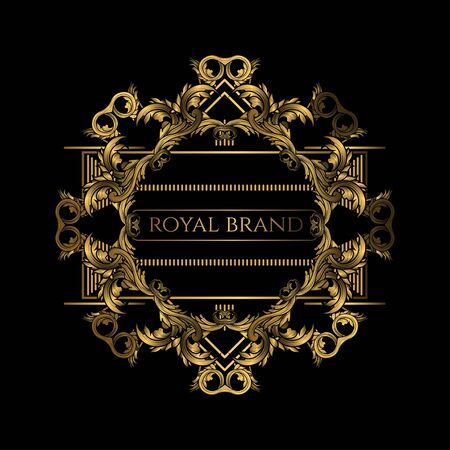 Luxury Frame Background with Gold Colorのイラスト素材