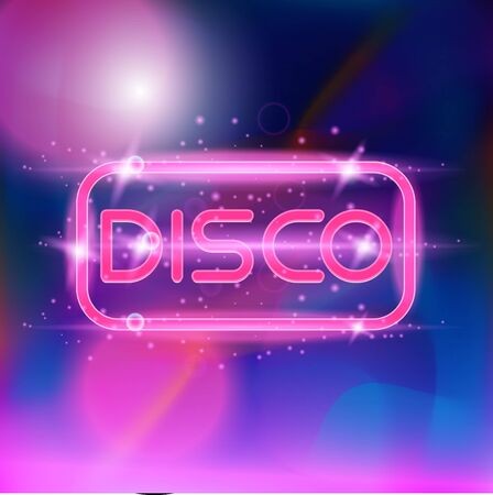 Retro style 80s disco design neon. Landscape with grid of 80s styled retroのイラスト素材