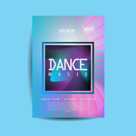 electronic dance music cover template for summer fest or club party flyer, colorful waves with gradient backgroundのイラスト素材