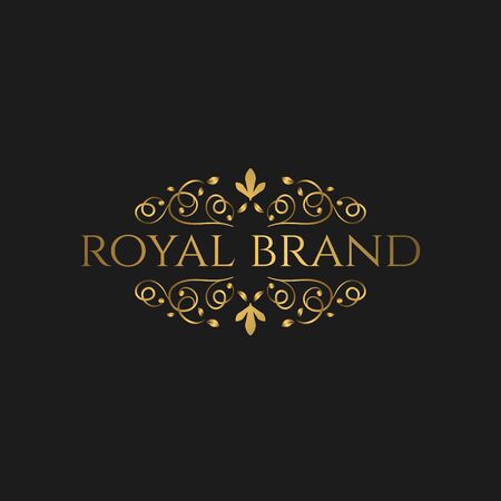 Logo Luxury with Golden Color. Royal brand for luxurious corporateのイラスト素材