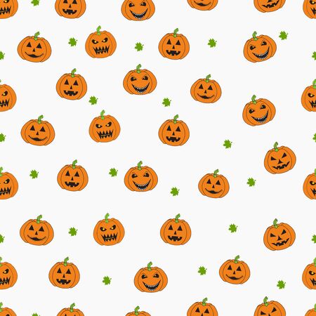 Vector seamless pattern for Halloween. Halloween patterns can be used for scrapbook, paper, textile print, cover. Vector collection of Halloween celebration pattern and spooky partyのイラスト素材