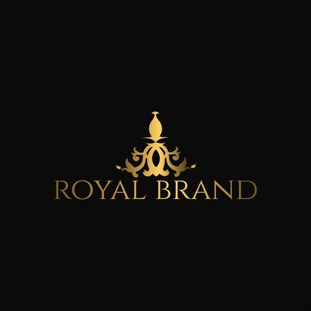 Logo Luxury with Golden Color. Royal brand for luxurious corporateのイラスト素材