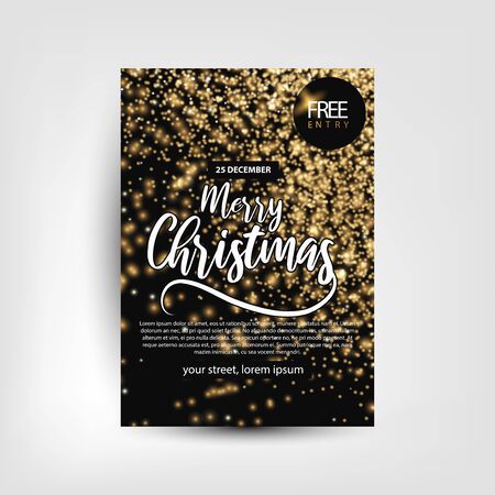 Merry Christmas party invitation Party Invitation Card Christmas Party poster Holiday design template Christmasのイラスト素材
