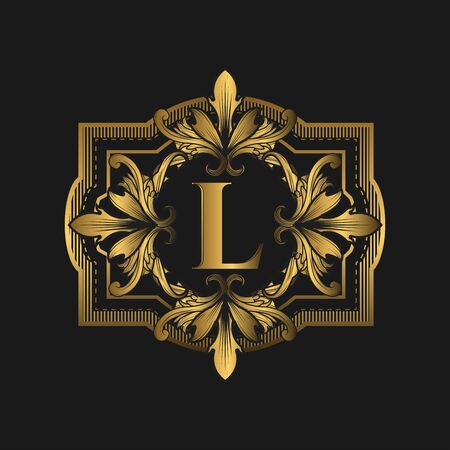 Logo Luxury with Golden Color. Royal brand for luxurious corporateのイラスト素材