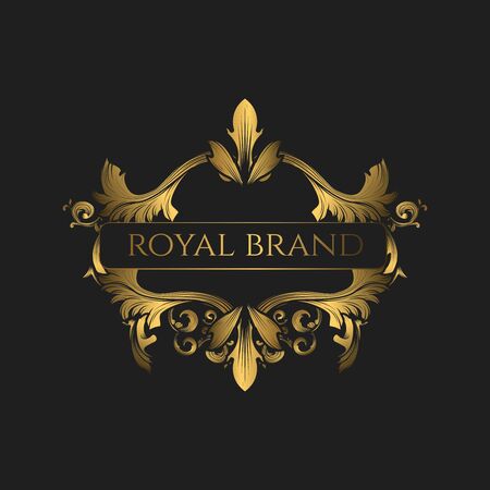 Logo Luxury with Golden Color. Royal brand for luxurious corporateのイラスト素材